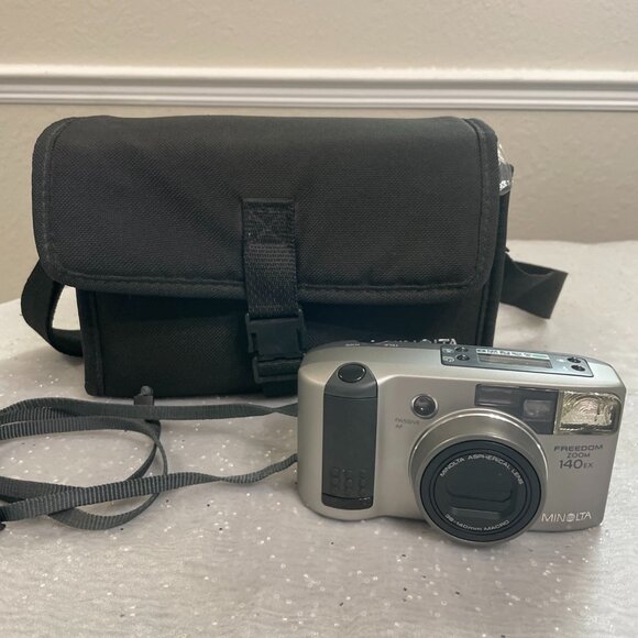 Minolta Freedom Zoom 140EX Point & Shoot 35mm Film Camera w/ Strap + Case Tested - Picture 1 of 10